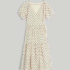 Madewell NWT Dot Cream Dress Midi